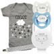 Pack Body gris con estrellas