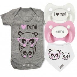 Pack body gris personalizado modelo panda