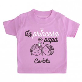 Camiseta Bebé Personalizada La Princesa de Papá