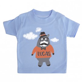 Camiseta Bebé Personalizada Osito hipster