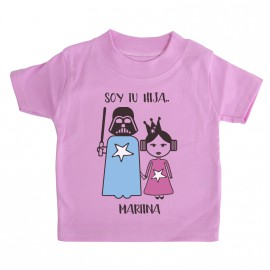 Camiseta Bebé Personalizada Darth y Leia