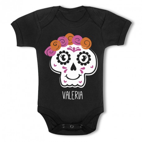 Body Personalizado Negro Modelo Calavera Mexicana