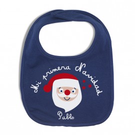 Babero de tela personalizado Papa Noel