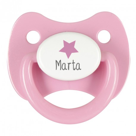 Chupete personalizado estrella rosa