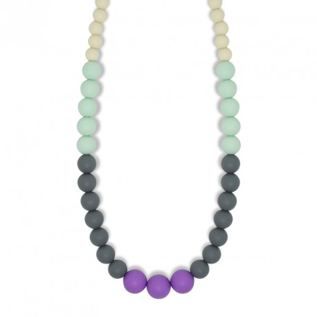 Collar de lactancia mixto (crema, verde menta, gris oscuro y morado)