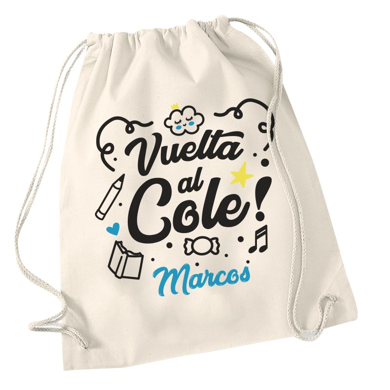 Bolsa guardería, bolsa personalizada, saco, vuelta al cole