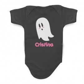 Body Bebé Personalizado Fantasma mas nombre Halloween