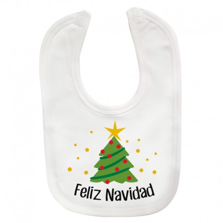 Babero de tela Feliz Navidad