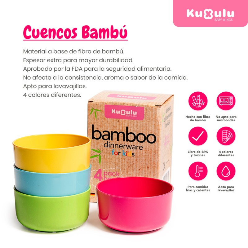 Cuencos Cocina Bambu Infantil