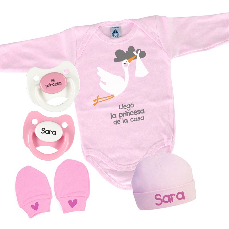 Pack de Nacimiento personalizado Ciguena Chupetemania