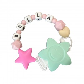 Guarda chupetes personalizado blanco estrella - Enfants et Maison