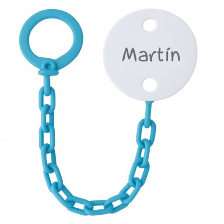 Sujeta Chupetes Personalizado Azul