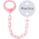 Sujeta Chupetes Personalizado Rosa
